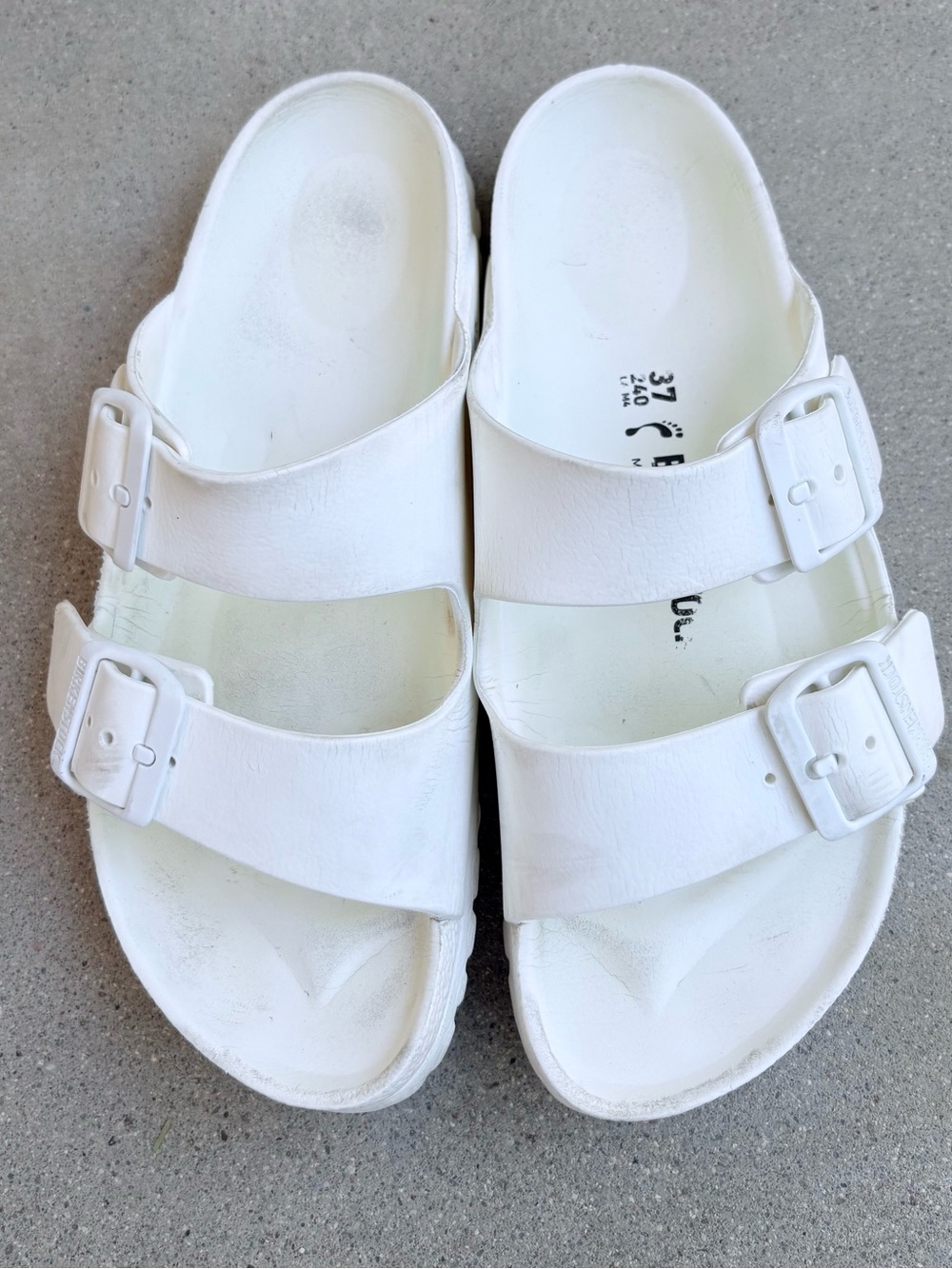 Birkenstock Arizona Women EU 37 US 6.5 White EVA Rubber Waterproof Slide Sandals